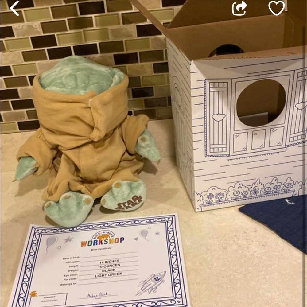 Baby yoda build a bear brand new